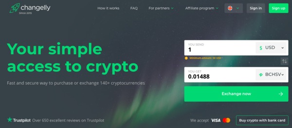 Changelly platform.